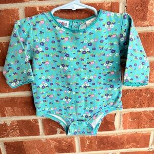 Vtg okie dokie floral bodysuit